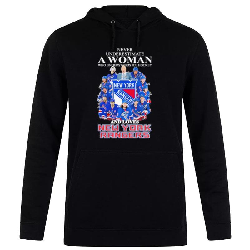 Never Underestimate A Woman Who Understand Ice Hockey And Loves New York Yankees 2023 Signatures Hoodie