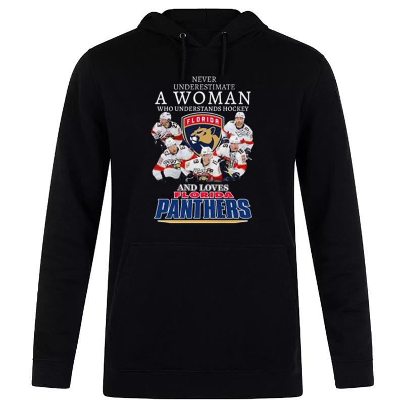 Never Underestimate A Woman Who Understands Hockey Florida Panthers Signatures Hoodie