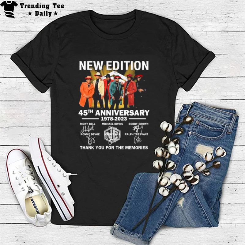 New Edition 45Th Anniversary 1978 2023 Signatures Thank You For The Memories T-Shirt