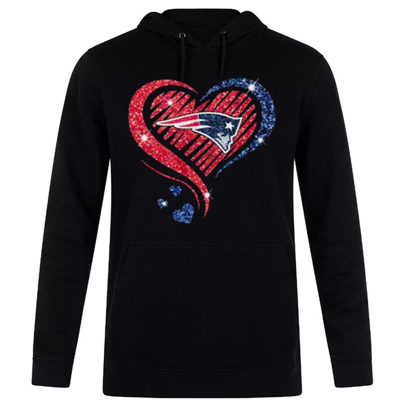 New England Patriots Football Heart Diamond Hoodie