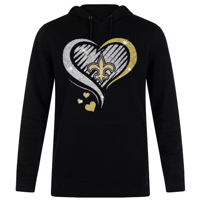 New Orleans Saints Football Heart Diamond Hoodie