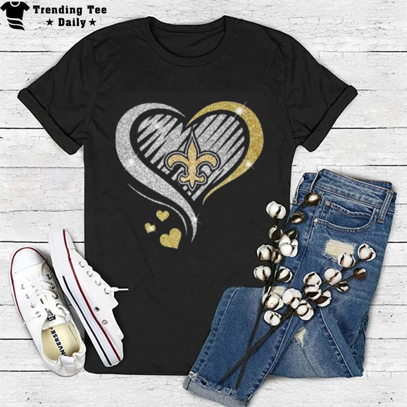 New Orleans Saints Football Heart Diamond T-Shirt