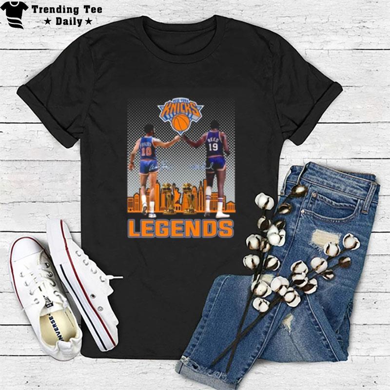 New York Knicks Walt Frazier Willis Reed Legend City Signature T-Shirt