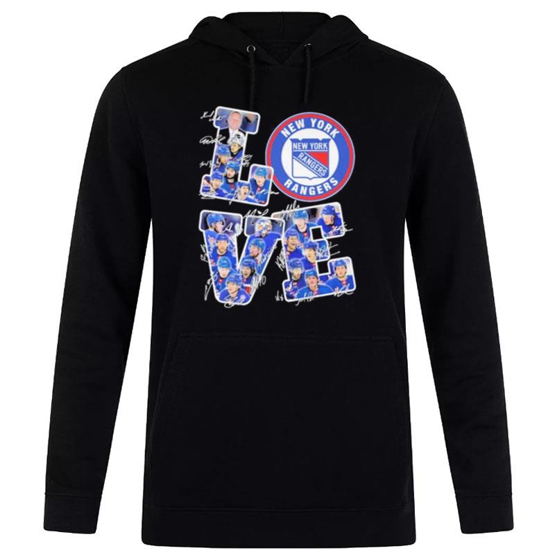 New York Rangers Players Love Fans 2023 Signatures Hoodie