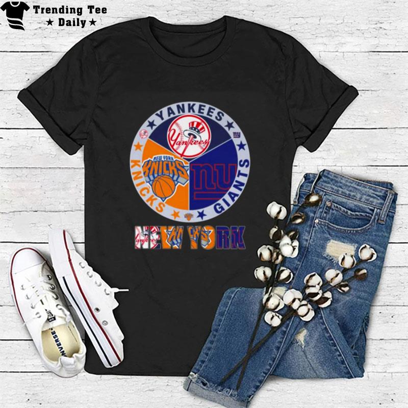 New York Sport Team Ny Yankees Ny Knicks And Ny Giants T-Shirt