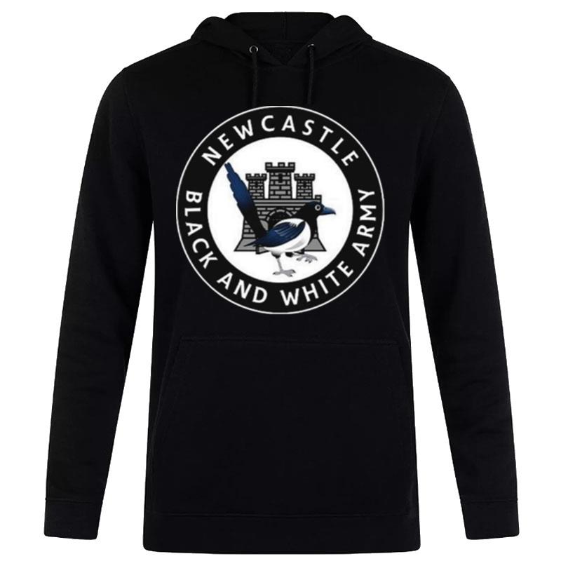 Newcastle Large Crest Fanmade Black And White Army Hoodie