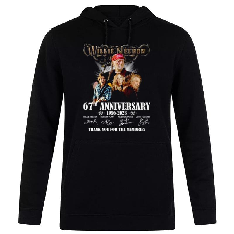 News Willie Nelson 67Th Anniversary 1956 - 2023 Thank You For The Memories Signatures Hoodie