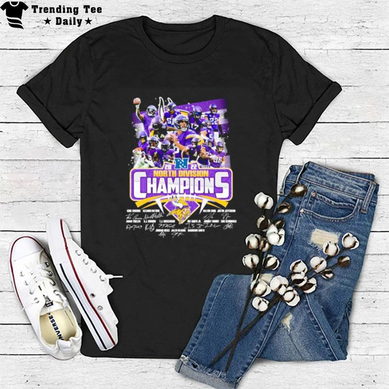 Nfc North Division 2022 Champions Minnesota Vikings Signatures T-Shirt