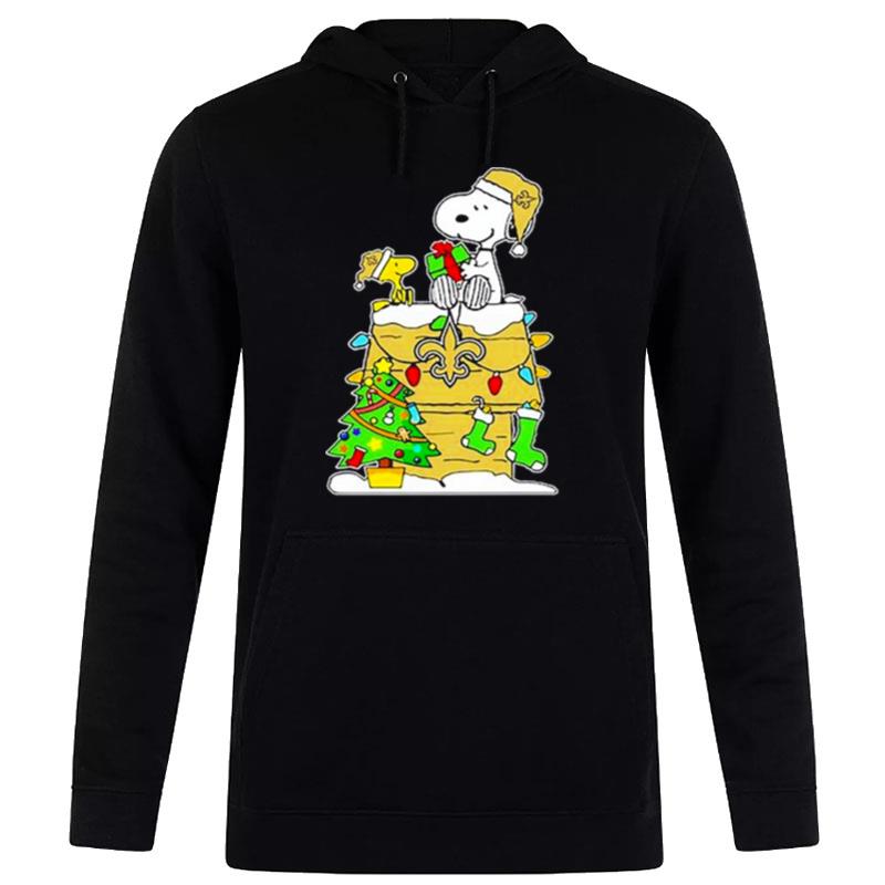 Nfl New Orleans Saints Snoopy And Woodstock Merry Christmas Hoodie