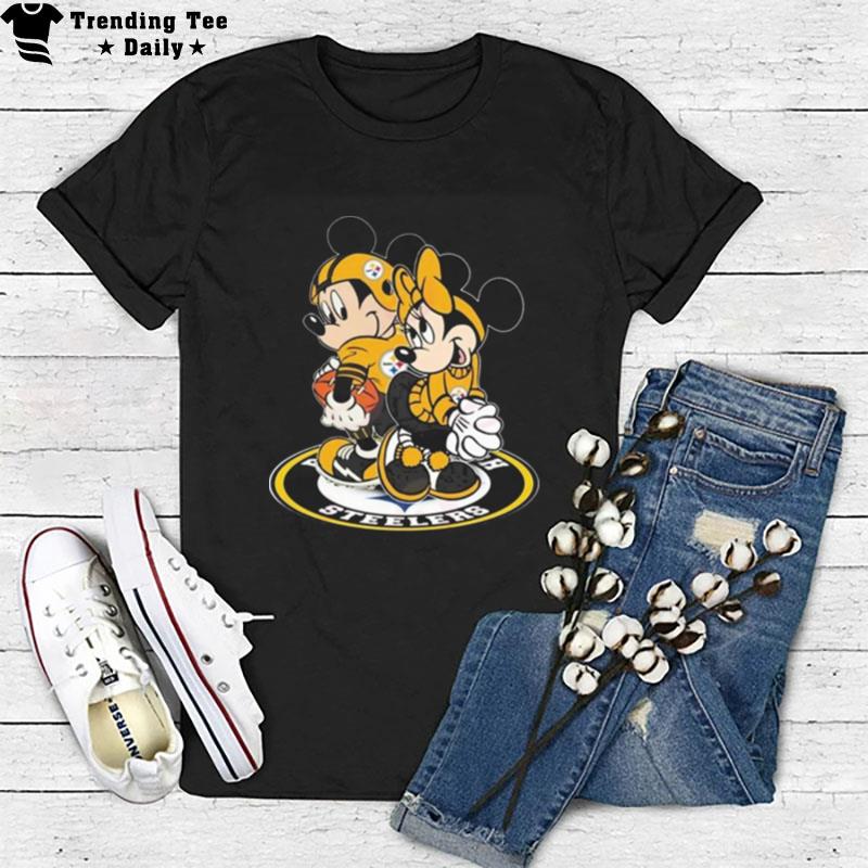 Nfl Pittsburgh Steelers Mickey Mouse And Minnie Mouse T-Shirt