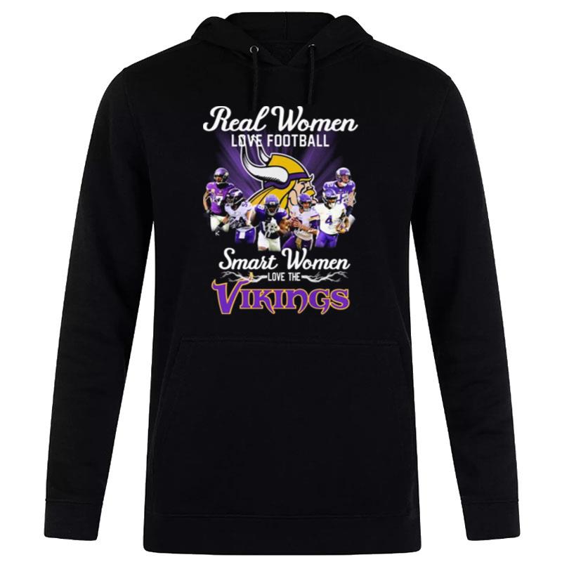 Nfl Real Women Love Football Smart Women Love The Vikings Signatures Hoodie