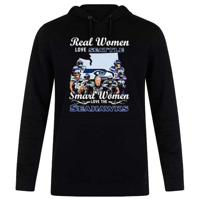 Nfl Real Women Love Seattle Smart Women Love The Seahawks Signatures Hoodie