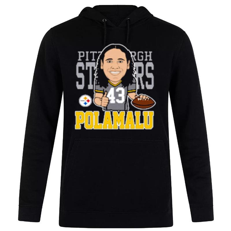 Nfl Troy Polamalu Pittsburgh Steelers Mitchell Ness Caricature Graphic Hoodie