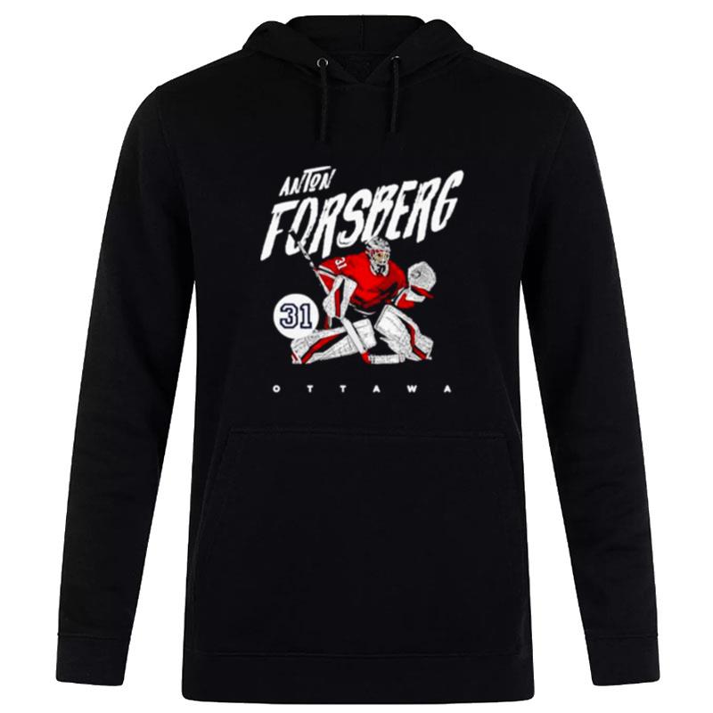 Nice Anton Forsberg Ottawa Senators Grunge Hoodie