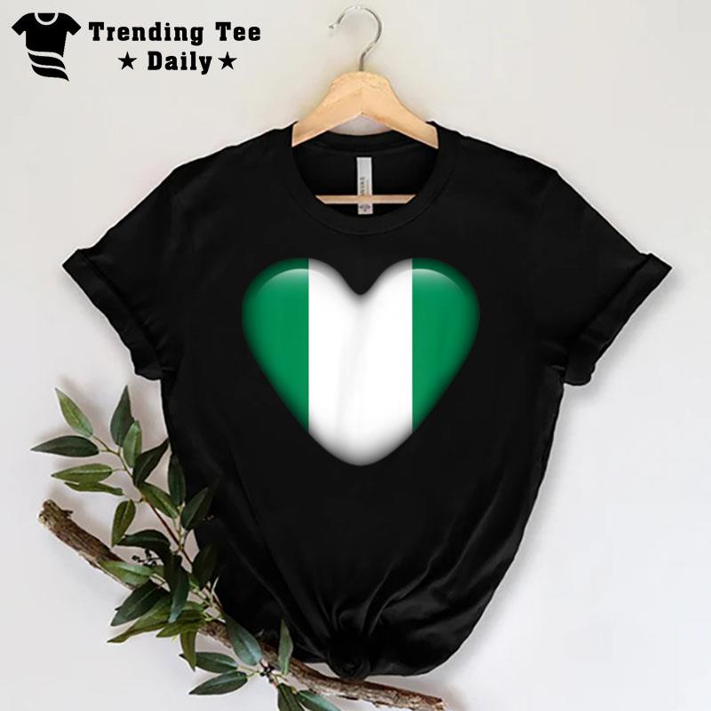 Nigeria Love Heart Country Flag T-Shirt