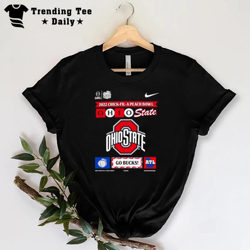 Nike 2022 23 College Football Playoff Peach Bowl Bound Ohio State Buckeyes T-Shirt