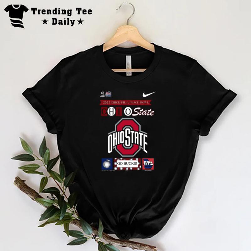 Nike 2022 Chick Fil A Peach Bowl Ohio State Go Bucks T-Shirt