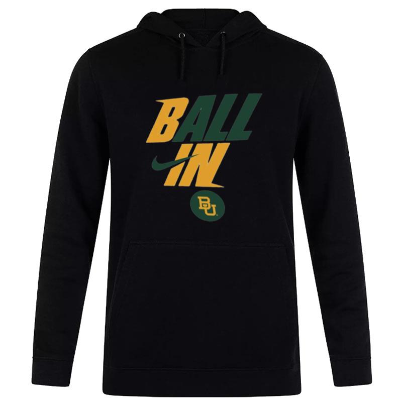 Nike Baylor Bears White 2022 Basketball Ball In Bench Hoodie