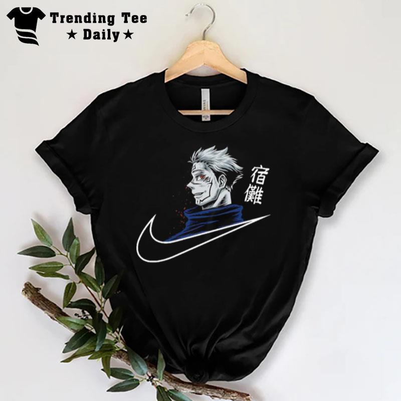 Nike Logo Yuji Itadori Sukuna Mode From Jujutsu Kaisen'S Anime T-Shirt