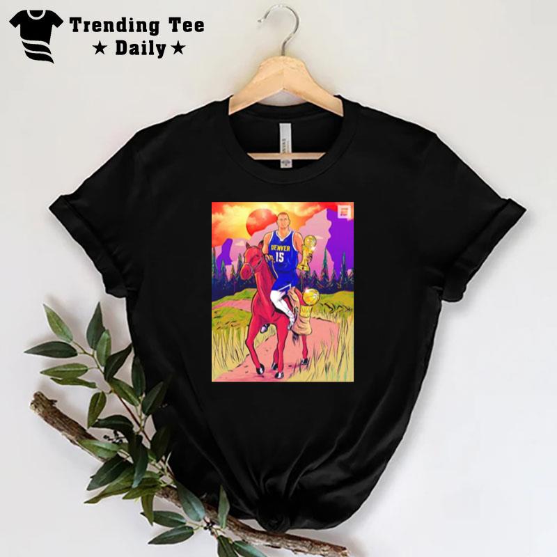 Nikola Jokic Holding Trophy Riding Horse T-Shirt