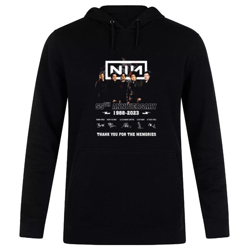 Nine Inch Nails 55Th Anniversary 1988 - 2023 Thank You For The Memories Signatures Hoodie