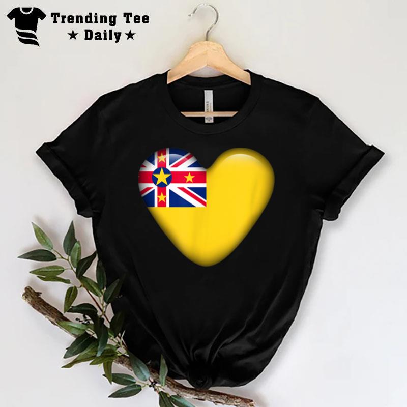 Niue Love Heart Country Flag T-Shirt