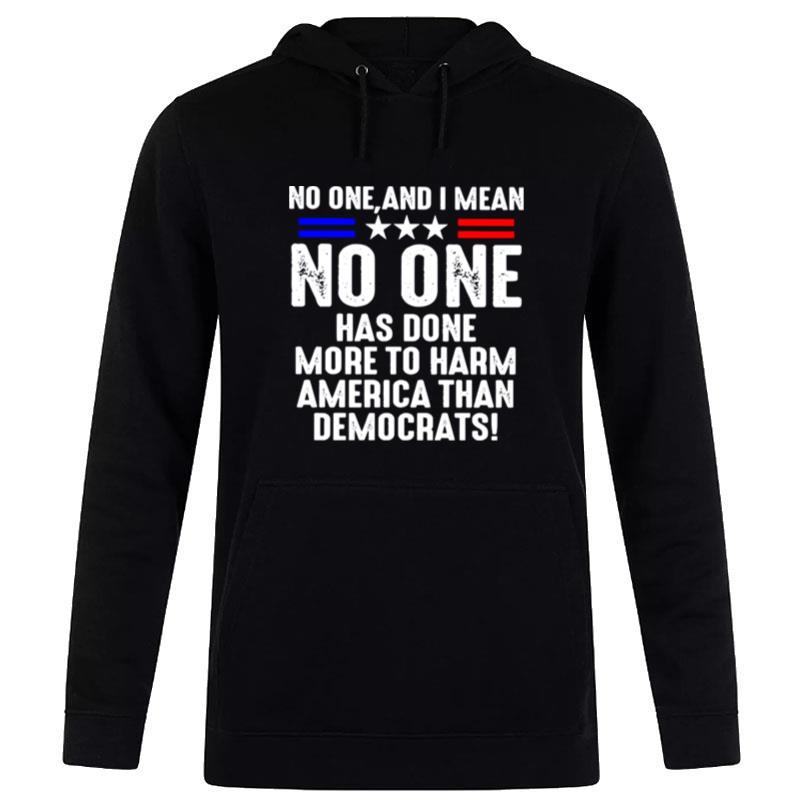 No One And I Mean No One Has Done More To Harm America Than Democrats Hoodie