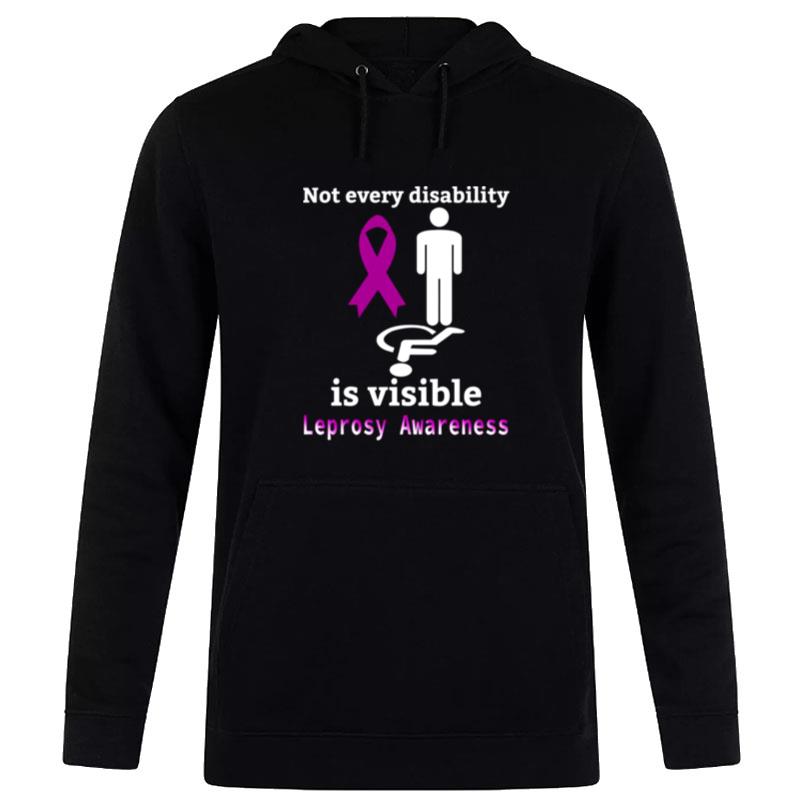 Not Every Disability Is Visible Leprosy Awareness Purple Ribbon Leprosy Leprosy Awareness Hoodie