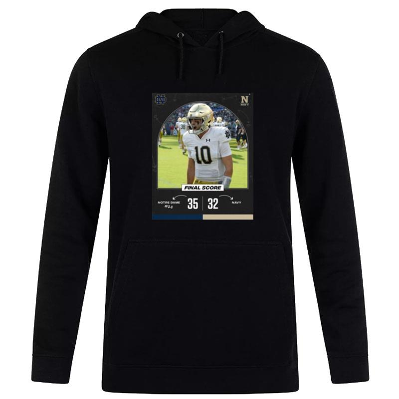 Notre Dame 35 32 Navy Football 2022 Game Day Matchup Final Score Hoodie