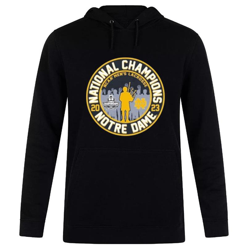 Notre Dame Fighting Irish 2023 Ncaa Lacrosse National Champions Bagpiper Hoodie