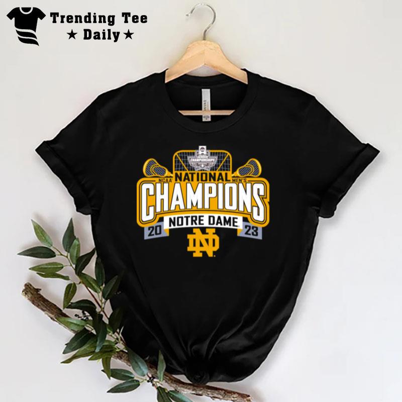 Notre Dame Fighting Irish Blue 84 2023 Ncaa Lacrosse National Champions T-Shirt