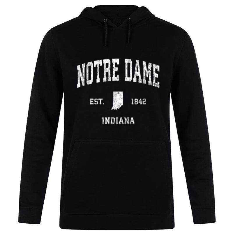 Notre Dame Indiana In Vintage Athletic Sports Design Hoodie