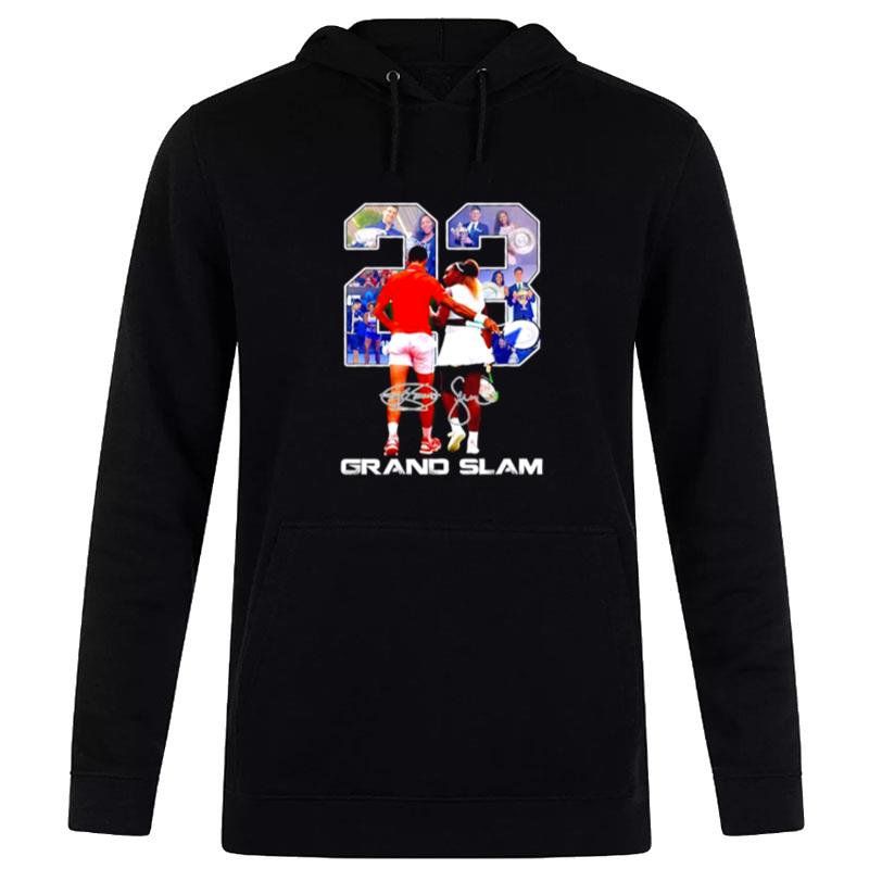 Novak Djokovic And Serena Williams Grand Slam Signatures Hoodie