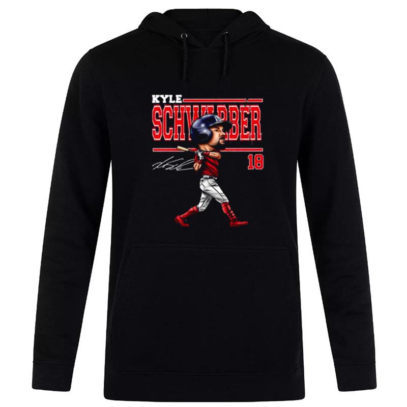 Number 18 Baseball Player Kyle Schwarber Cartoon Hoodie