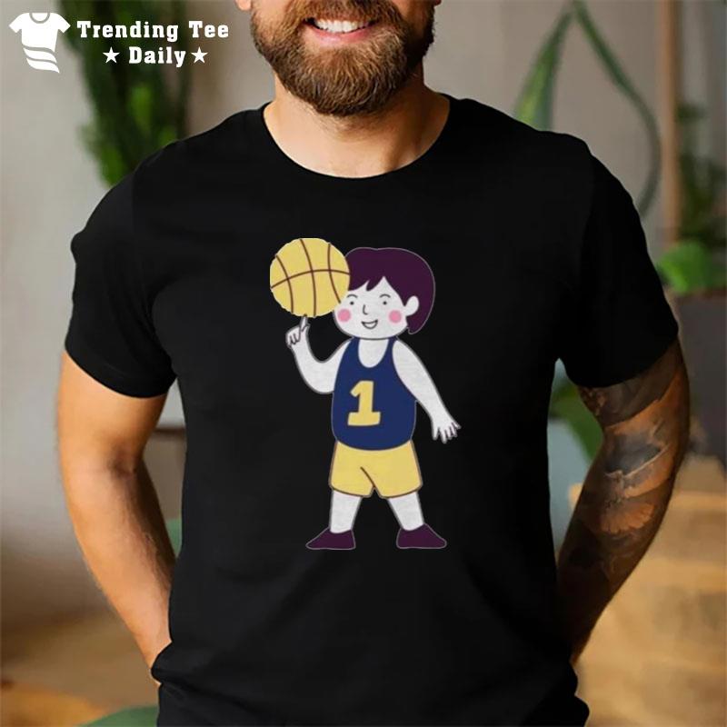 Number 1 Basketball Player Cartoon T-Shirt