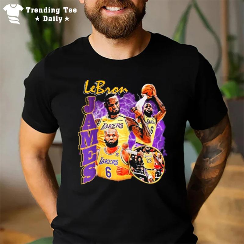 Number 6 Lebron James Lakers Basketball T-Shirt