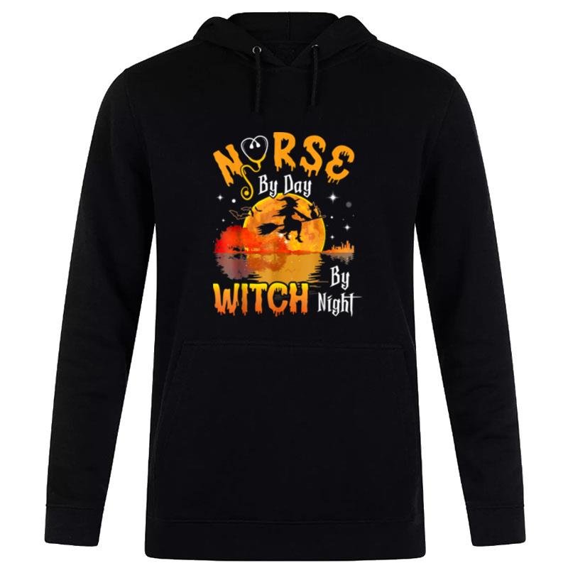 Nurse By Day Witch By Night Boo Spooky Halloween Costume Hoodie