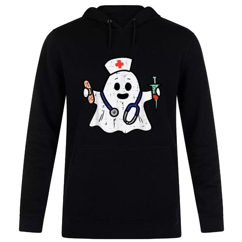 Nurse Ghost Scrub Top Halloween Costume For Nurses Women Rn Hoodie