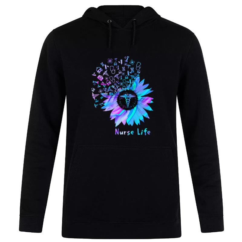 Nurse Life Logo Flower Hologram Hoodie