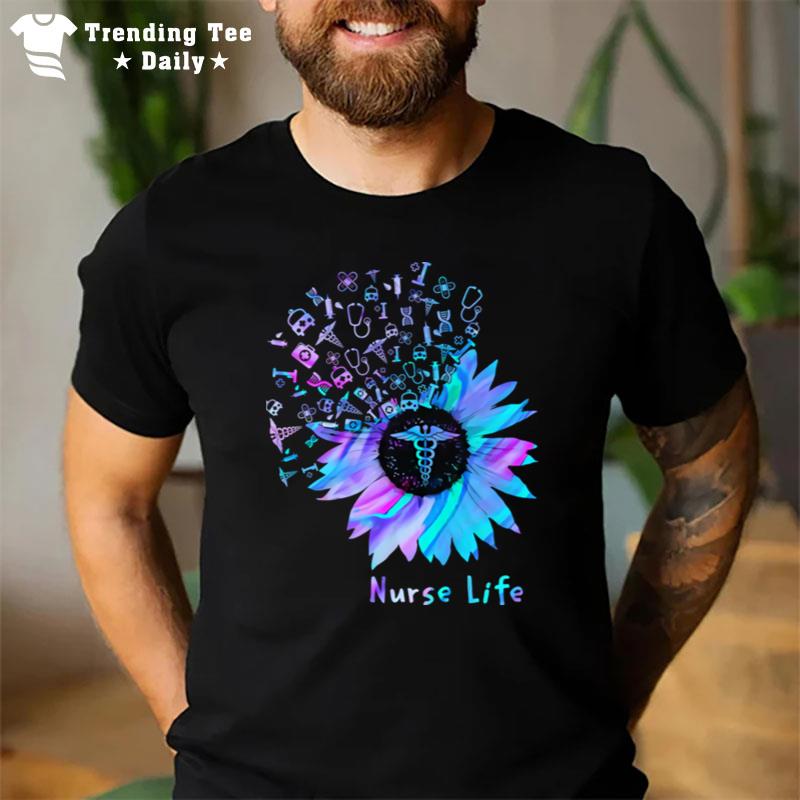 Nurse Life Logo Flower Hologram T-Shirt