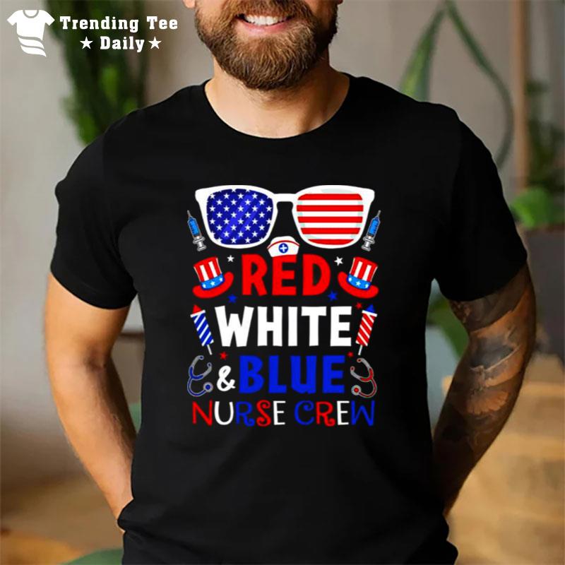 Nurse Red White And Blue Nurse Crew T-Shirt