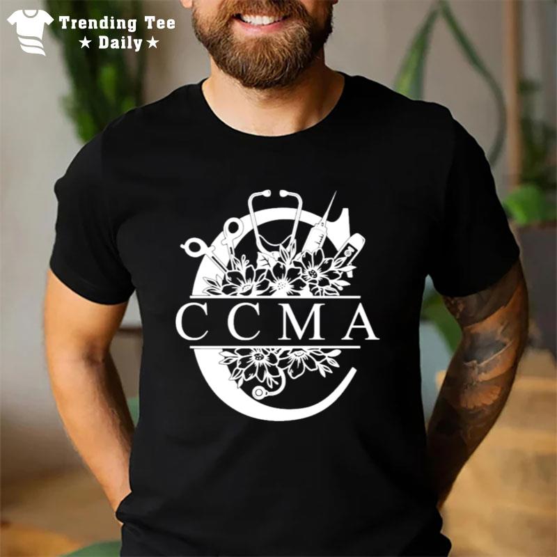 Nurse Split Floral Frame Ccma T-Shirt