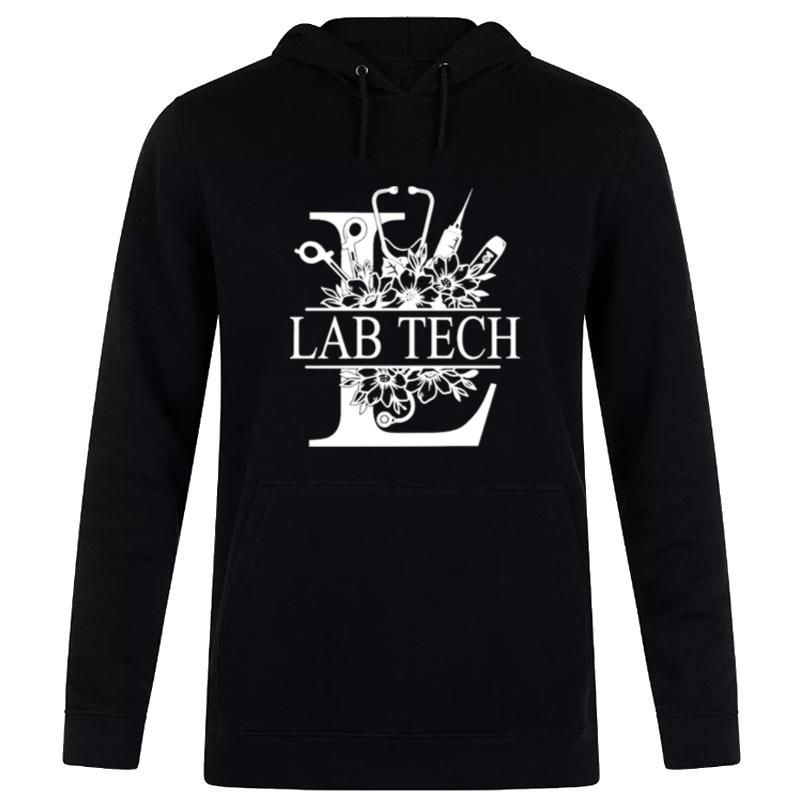 Nurse Split Floral Frame Lab Tech Hoodie