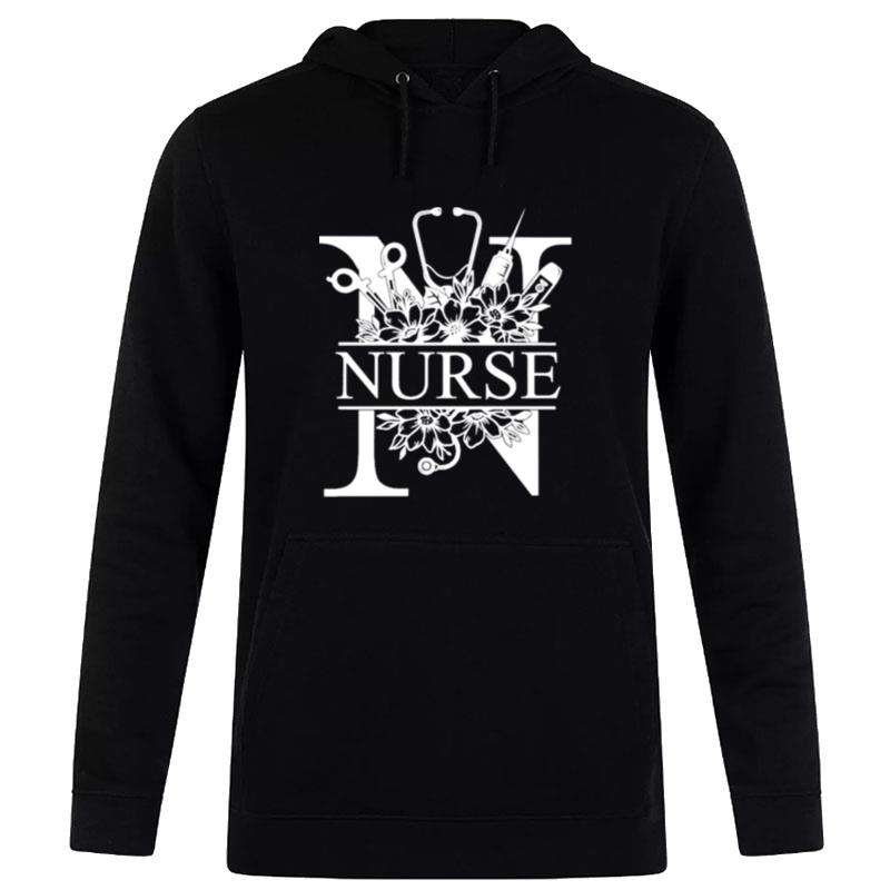 Nurse Split Floral Frame Nurse Hoodie