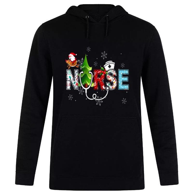 Nurse Stethoscope Christmas Tree Ornaments Decor Long Sleeve Hoodie