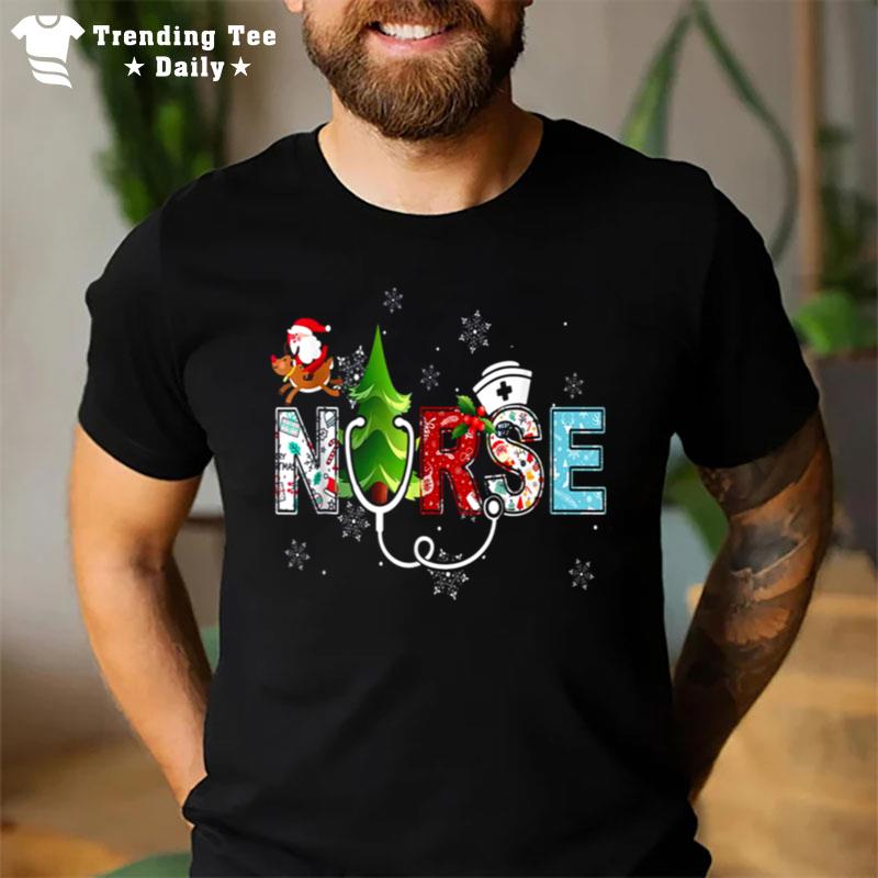 Nurse Stethoscope Christmas Tree Ornaments Decor Long Sleeve T-Shirt