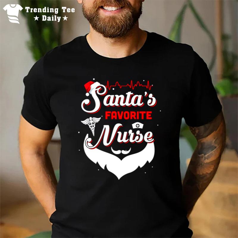 Nursing Santa'S Favorite Nurse Christmas T-Shirt