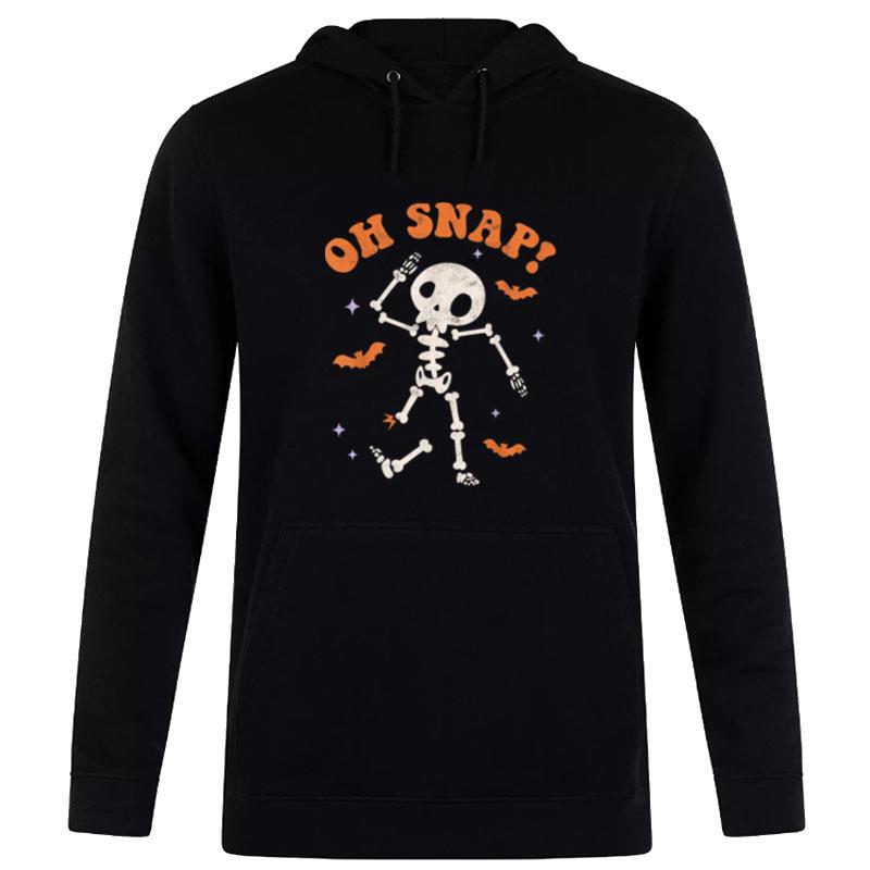 Oh Snap Skeleton Ghost Retro Halloween Spooky Season Boy Men Hoodie