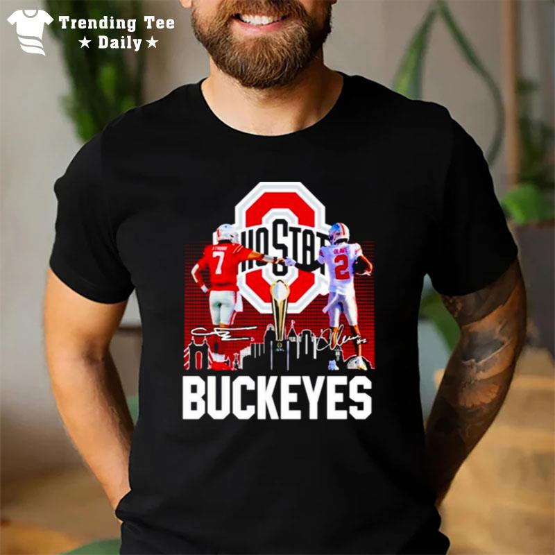 Ohio State Buckeyes Stroud And Olave Signatures T-Shirt