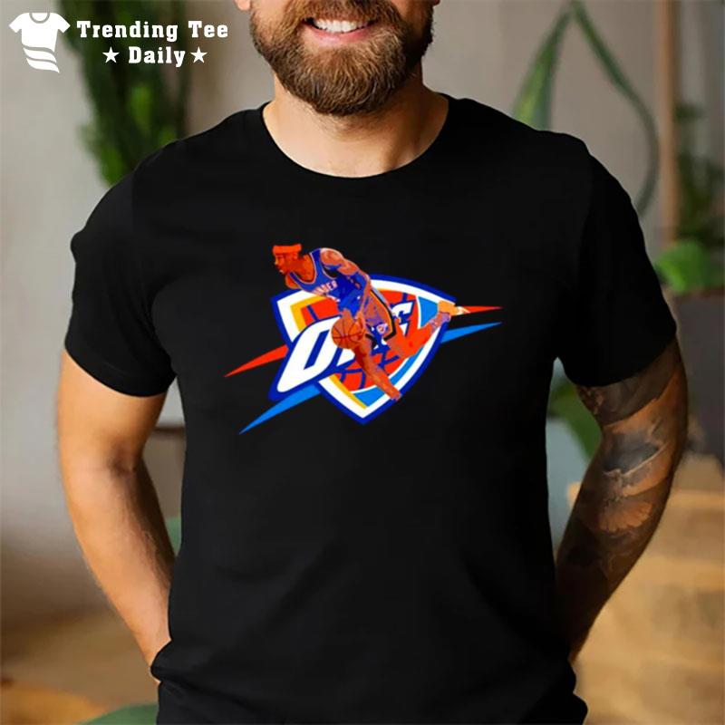 Oklahoma City Thunder Shai Gilgeous Alexander In Action T-Shirt